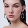 Wide Double Ring Hoop Studs