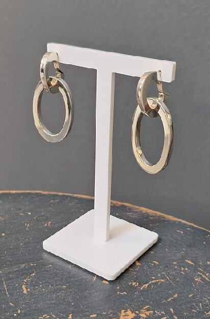 Wide Double Ring Hoop Studs