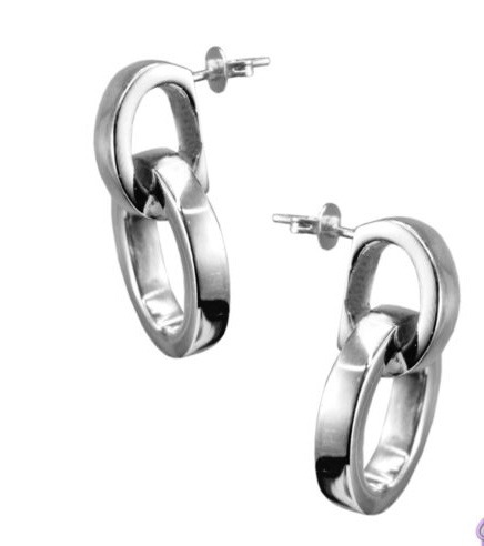 Wide Double Ring Hoop Studs