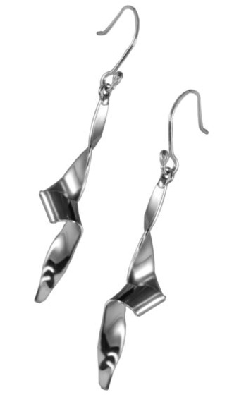 Screenshot Polished Long Drop Scroll Earrings