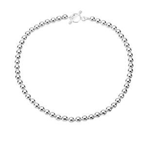 CN353 Silvert Bead Necklace with T Bar