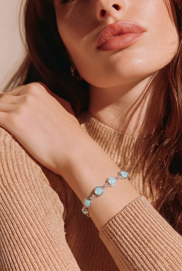 Reconstructed Opal Link Bracelet