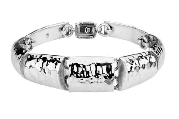 BT1842 Hammered Linked Square Bracelet
