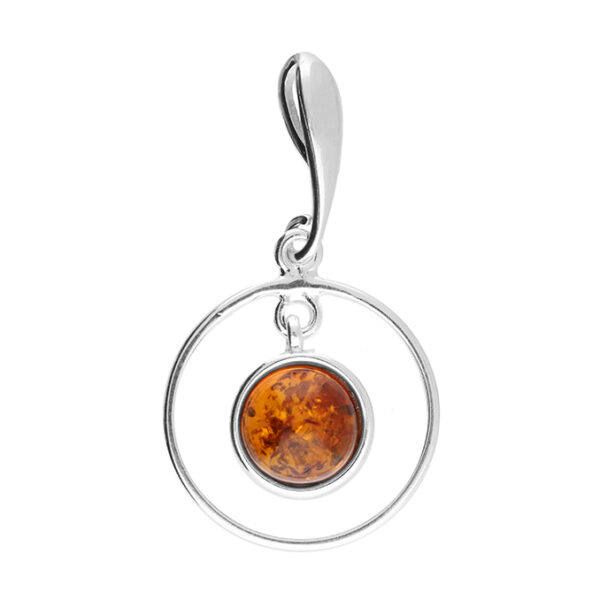 H4126B Amber Open Circle Pendant