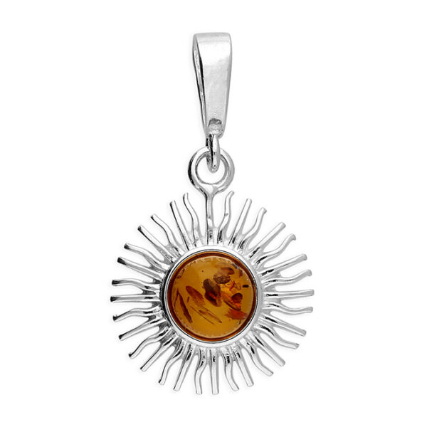 H7271B Amber Sunburst Pendant