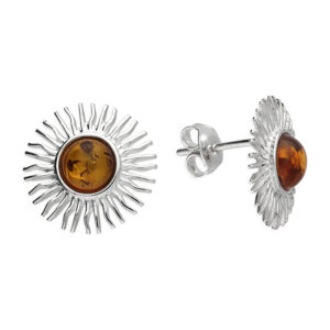 Amber Sunburst Stud Earrings