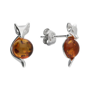 H7308S Amber Fox Stud Earrings