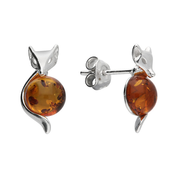 Amber Fox Stud Earrings
