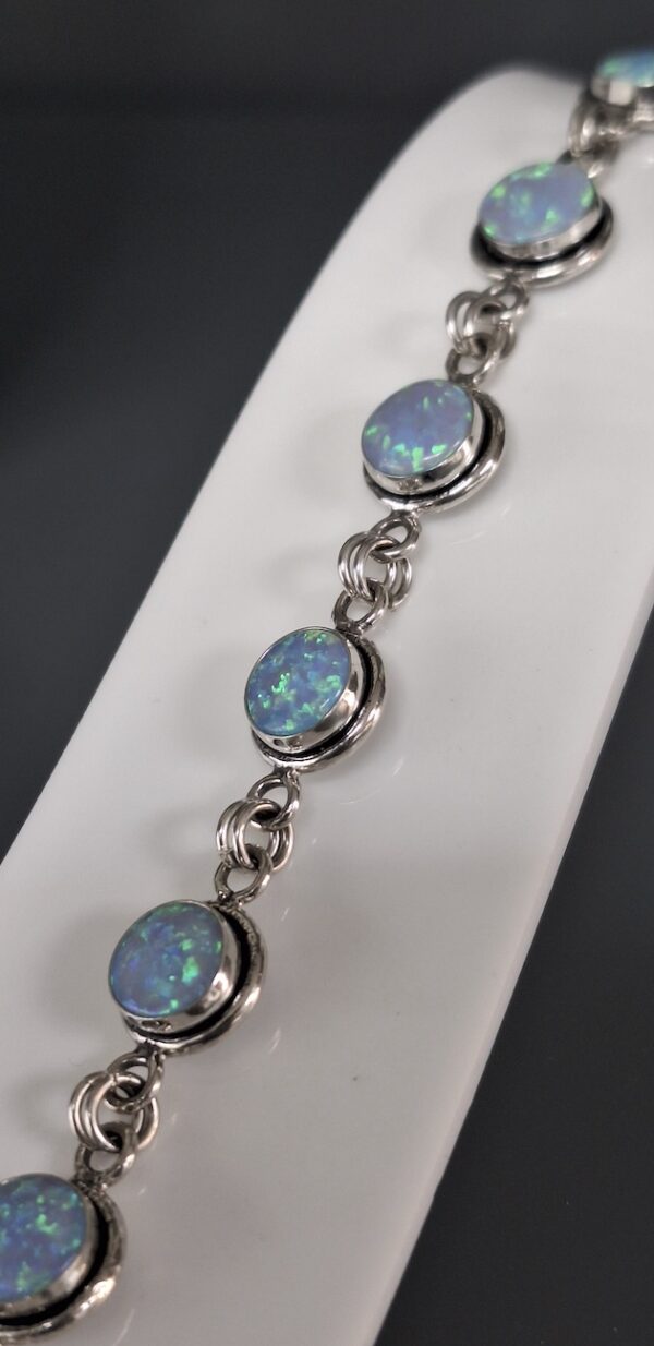 Reconstructed Opal Link Bracelet