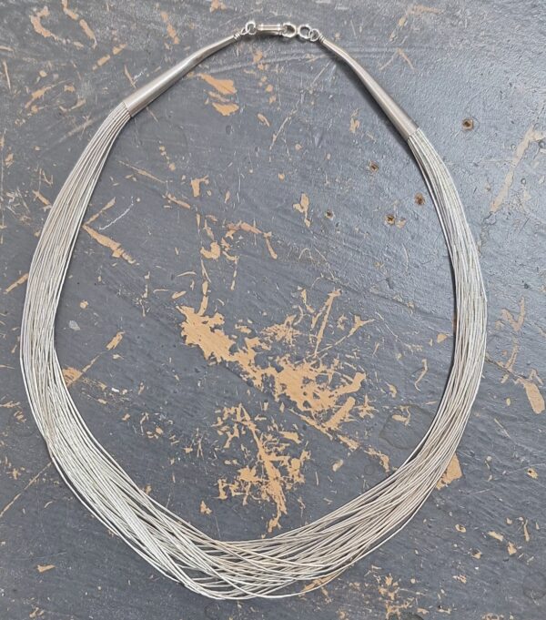 30 Strand Liquid Silver Necklace