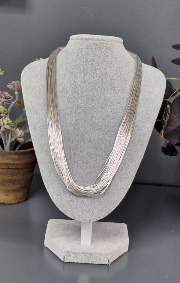 30 Strand Liquid Silver Necklace