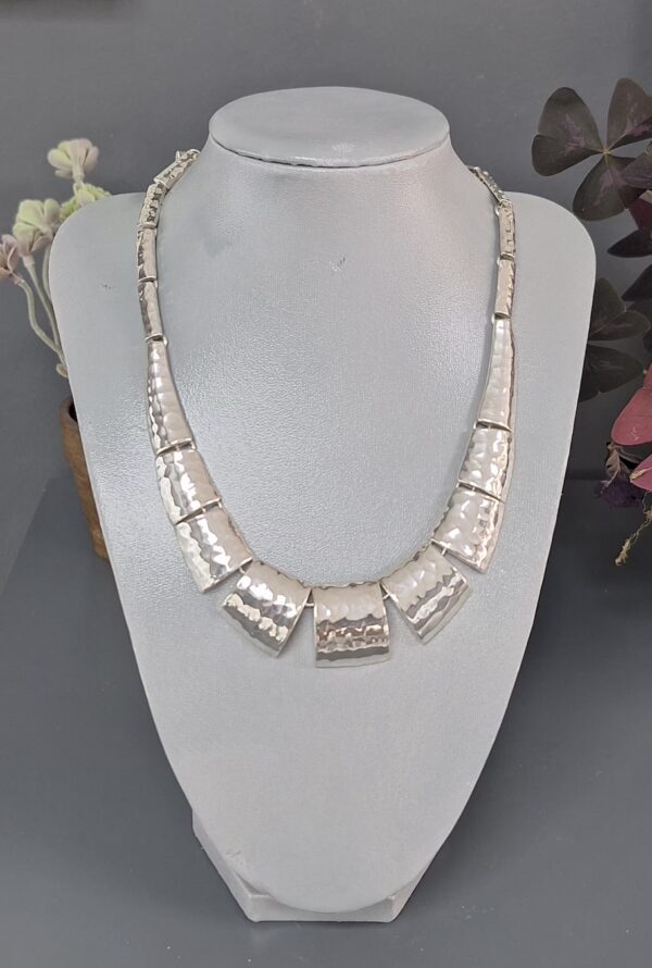 Hammered Linked Square Necklace