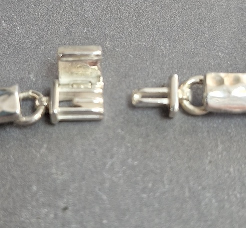 Hammered Linked Square Necklace