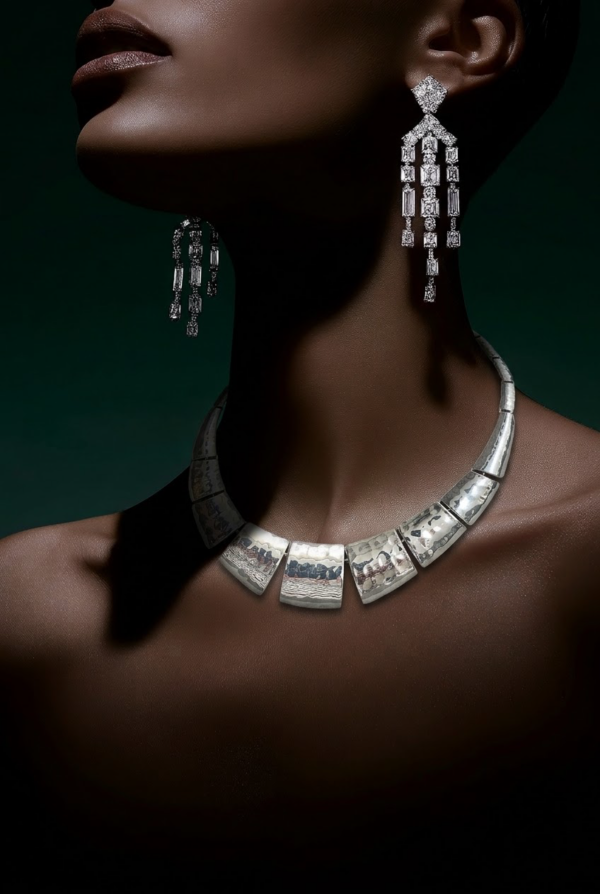 Hammered Linked Square Necklace