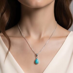ZP0029 MODEL Reconstituted Turquoise Pepple Pendant