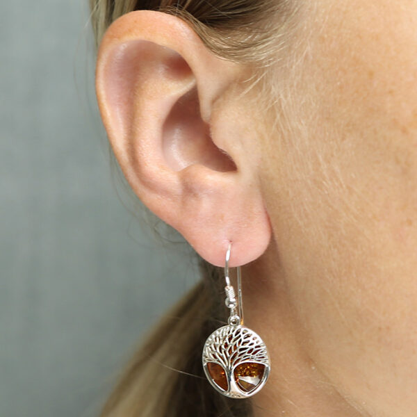 Amber Tree of Life Earrings