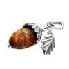 Amber Acorn & Leaf Pendant