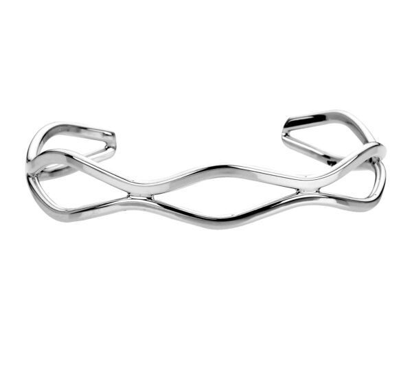 BT1437 Open Double Wave Cuff Bangle