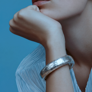 Mega Hammered Oval Bangle