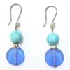 Elegant Turquoise Disc Drop Earrings
