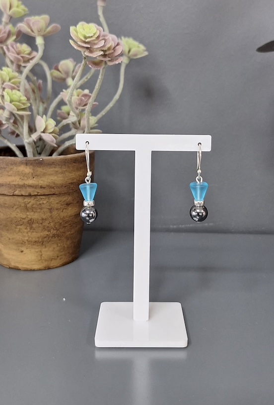 Elegant Hematite Drop Earrings
