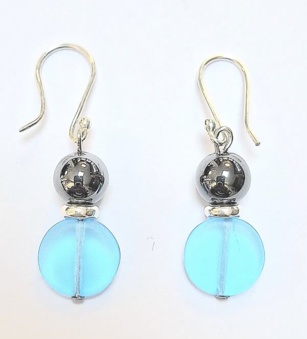 Elegant Hematite Disc Drop Earrings