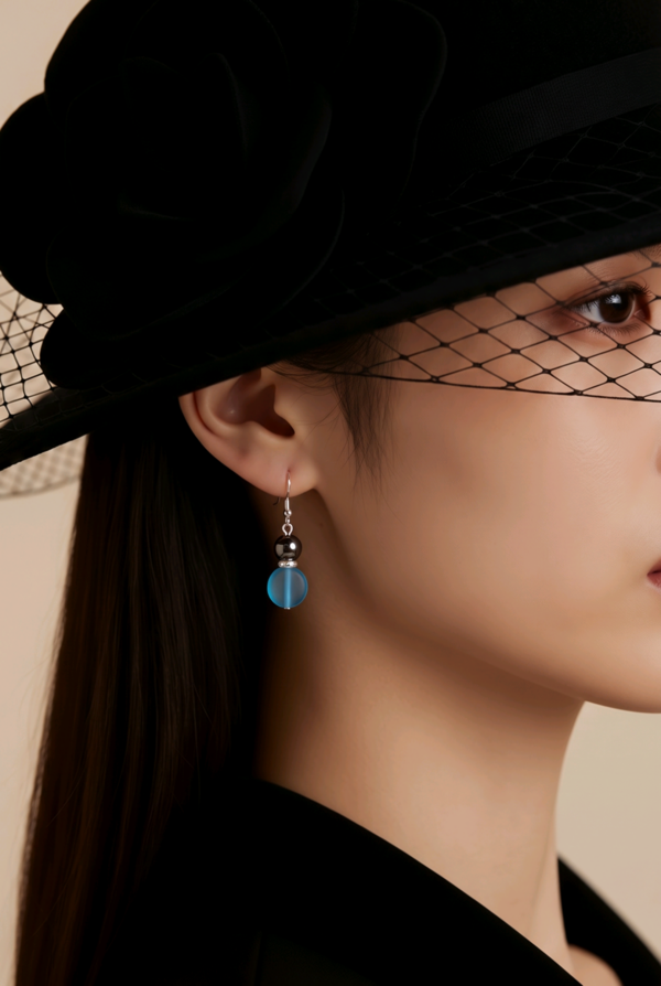 Elegant Hematite Disc Drop Earrings
