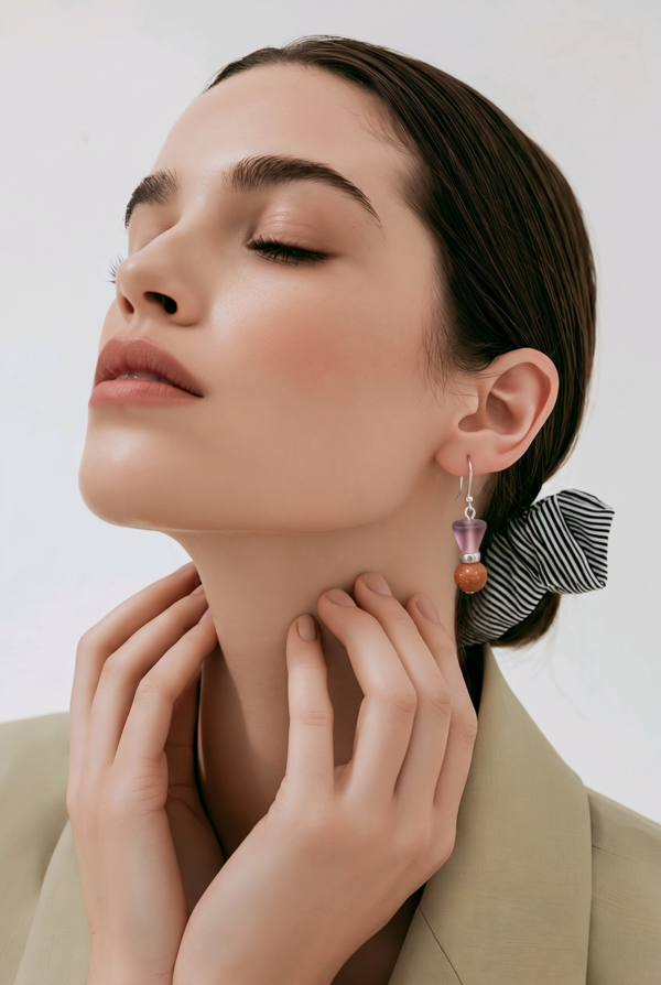 Elegant Goldstone Drop Earrings