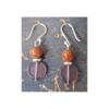 Elegant Goldstone Disc Drop Earrings