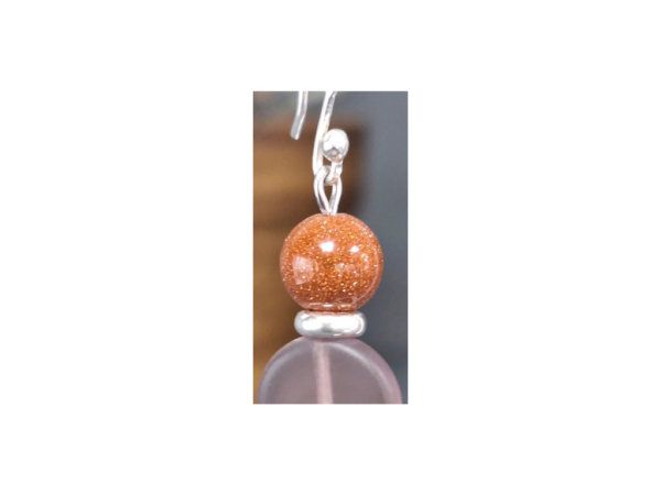 Elegant Goldstone Disc Drop Earrings