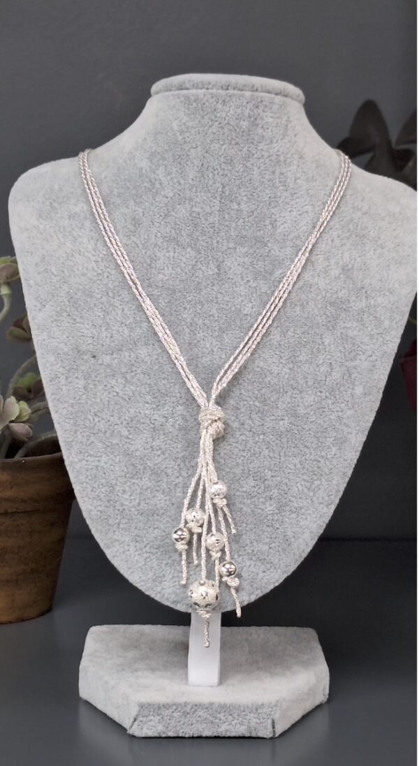 Multi Strand Tassel Glitterball Necklace